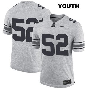 Youth NCAA Ohio State Buckeyes Wyatt Davis #52 College Stitched No Name Authentic Nike Gray Football Jersey FX20X58ZX